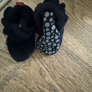 Zutano Navy Blue Baby Booties with Grippy Dot Soles